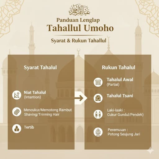 Infografis Syarat dan Rukun Tahallul